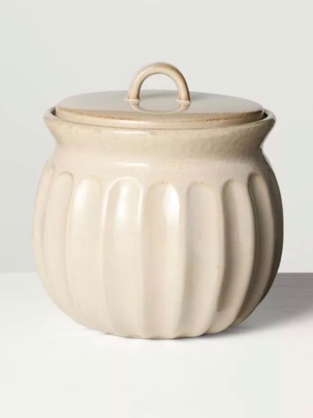 92oz Fluted Stoneware Countertop Canister Tan - Hearth & Hand™ with Magnolia